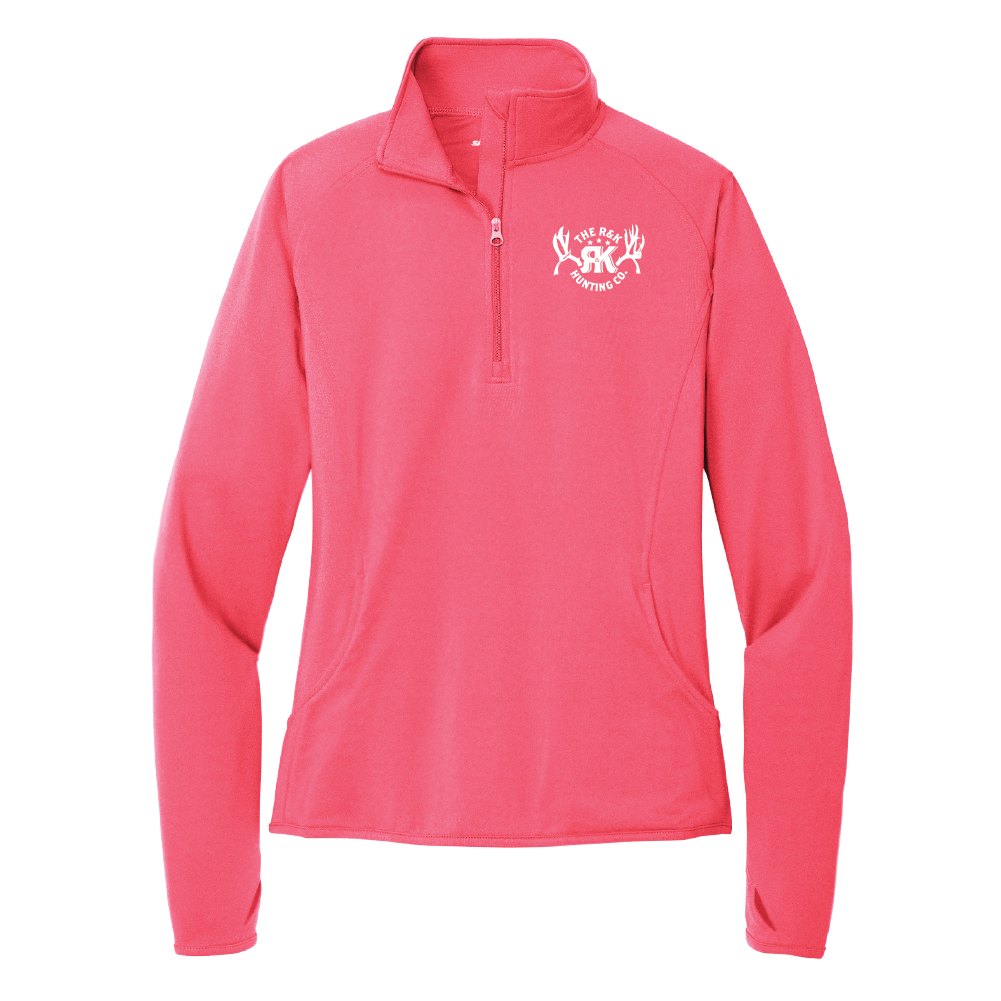 Ladies Crest 1/4 Zip - Coral